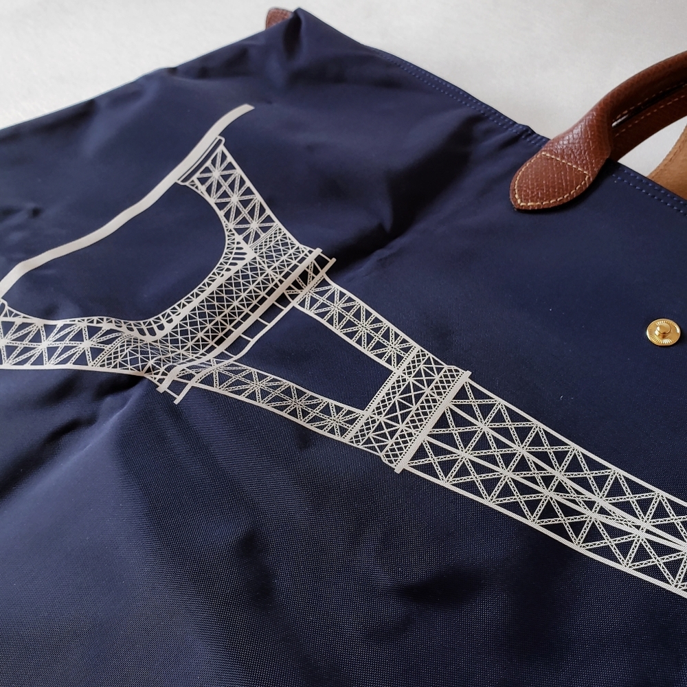 Longchamp Eiffel Tower Le Pliage Travel Bag - Navy - Picture 12 of 13